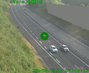 Caméra routière sur l'autoroute A20 à Saint-Pardoux-l'Ortigier, à la jonction avec l'A89. Vue orientée vers Paris