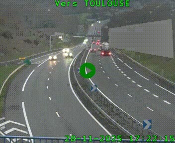 Caméra routière sur l'autoroute A20 à Noailles, en périphérie de Brive-la-Gaillarde. Vue orientée vers Toulouse