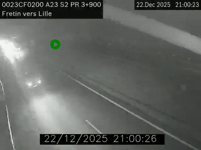 Webcam autoroute A23 à hauteur de Fretin. Vue orientée vers Lille