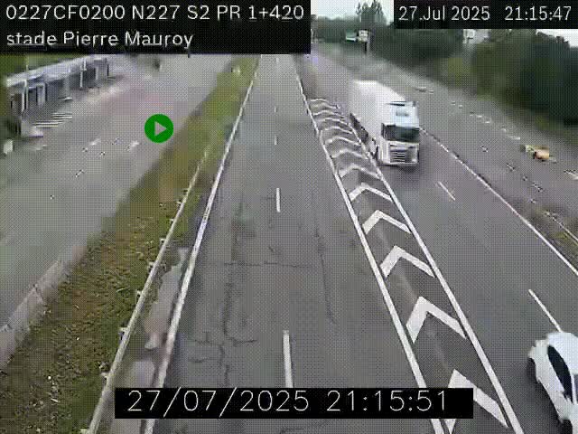 Webcam à hauteur du Stade Pierre Mauroy à Villeneuve d'Ascq sur la N227. Vue orientée vers Mons-en-Baroeul
