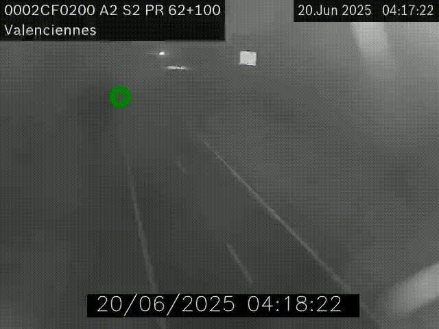 Webcam autoroute A2 à Valenciennes. Vue orientée vers Maubeuge et Mons (Belgique)