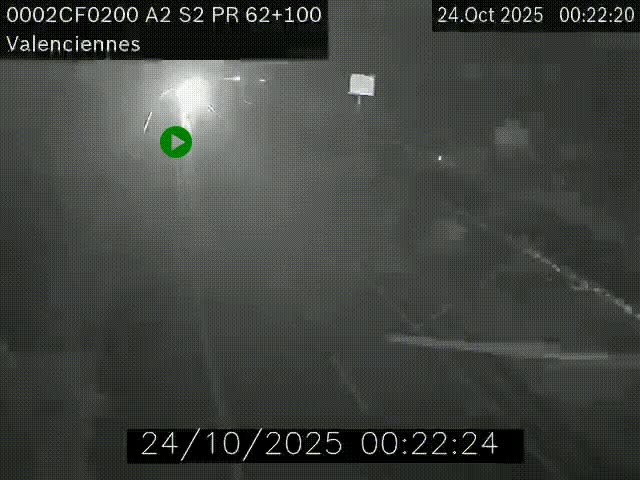 Webcam autoroute A2 à Valenciennes. Vue orientée vers Maubeuge et Mons (Belgique)