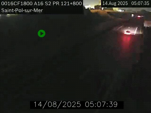 Webcam autoroute A16 à proximité de Dunkerque, à hauteur de la sortie Saint-Pol-sur-Mer. Vue orientée vers Calais