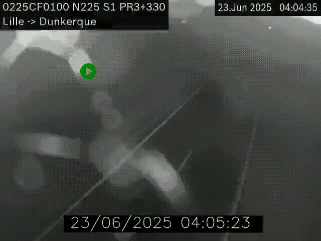 Webcam autoroute A25 (N225) à hauteur de Bergues (Bierne). Vue orientée vers Dunkerque.