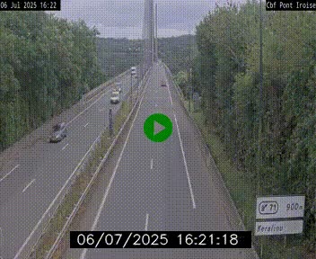 Webcam sur la N165 après le Pont de l'Iroise, à l'entrée de Brest