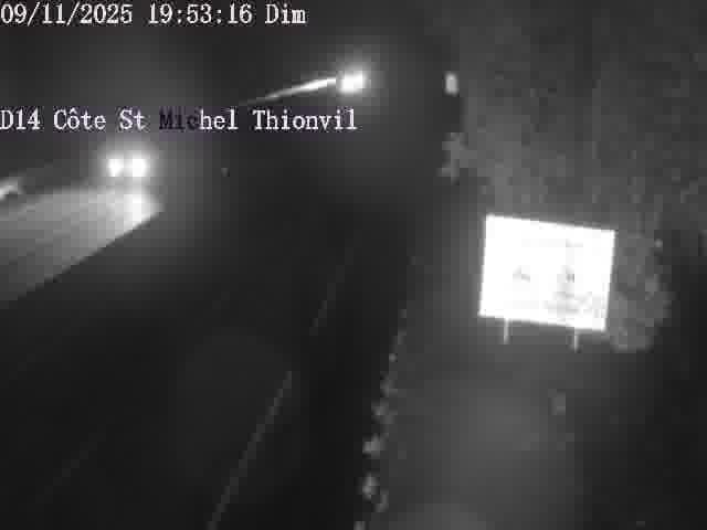 Webcam sur la D14, dans la côte Saint-Michel. Vue orientée vers Thionville