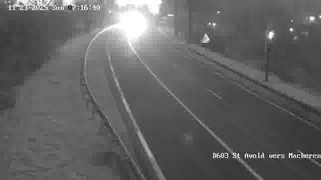 Webcam sur la D603 située à proximité de Saint-Avold. Vue orientée vers Macheren.