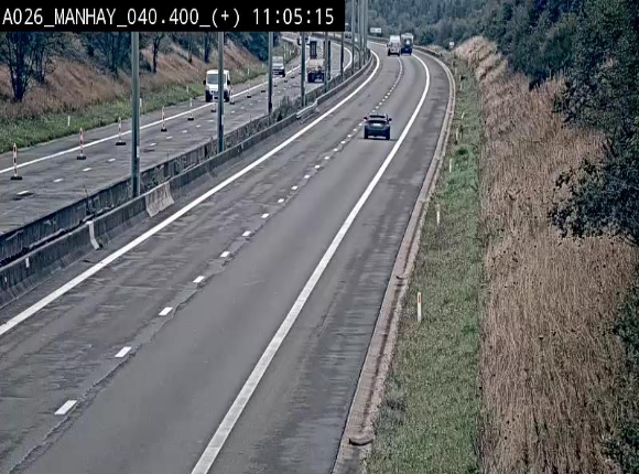 Webcam autoroute A26/E25 à hauteur de Manhay, avant la jonction avec la N651 en direction de Luxembourg - BK 40.4