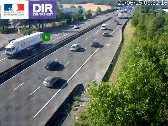 Caméra de circulation à Saint-Priest à la jonction entre l'A43 et l'A46 en direction de Marseille