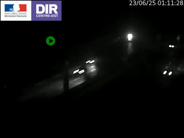 Caméra de circulation routière sur le boulevard périphérique Laurent Bonnevay de Lyon (D383) à hauteur de Bron, avant la jonction avec l'A43. Vue orientée vers l'échangeur