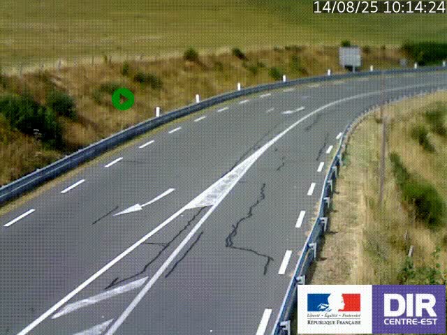 Webcam sur le col Pin Bouchain, vue orientée vers Roanne, en provenance de Lyon sur la nationale 7 (N7)