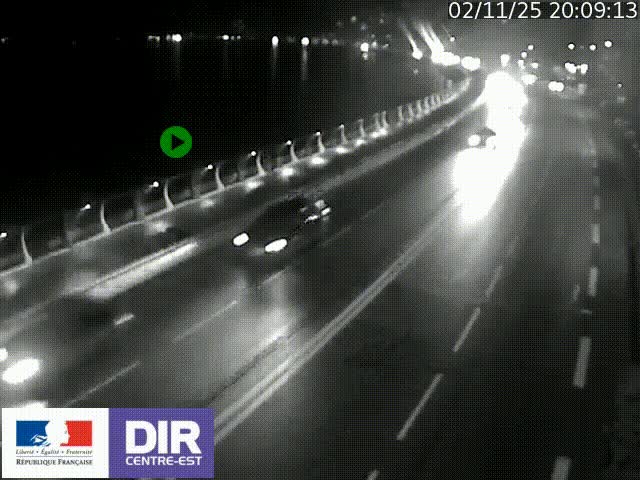 Webcam sur le quai Parjot à Vienne, aux Portes de Lyon, sur la Nationale 7, à la jonction avec le boulevard du Rhône-nord (D1407), caméra orientée vers Lyon