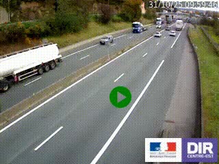 Caméra autoroutière sur l'A47 à hauteur de Givors, a proximité de Lyon. La webcam est orientée vers Lyon