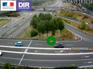 Webcam traffic à Grenoble-sud sur l'autoroute A480. Vue orientée vers l'entrée et la sortie de Grenoble