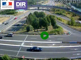 Webcam traffic à Grenoble-sud sur l'autoroute A480. Vue orientée vers l'entrée et la sortie de Grenoble