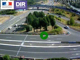Webcam traffic à Grenoble-sud sur l'autoroute A480. Vue orientée vers l'entrée et la sortie de Grenoble