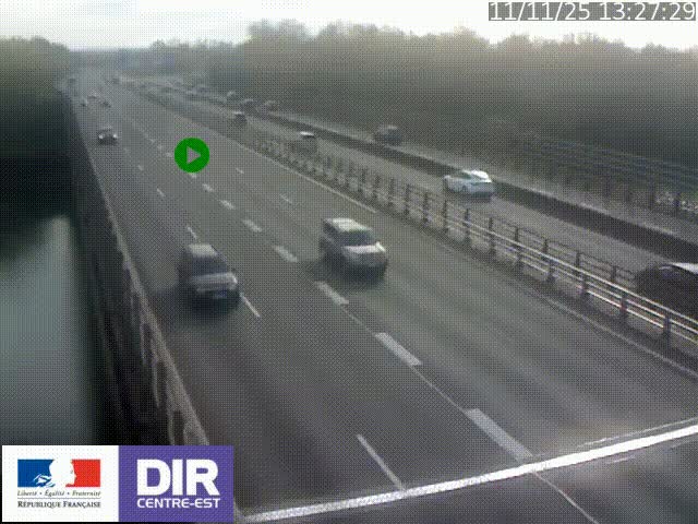 Caméra trafic à la jonction entre l'A46 (Rocade-est de Lyon) et l'A42 à hauteur de Vault-en-Velin en direction de Marseille