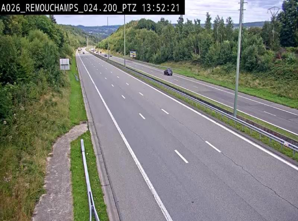 Webcam E25/A26 à Aywalle, à hauteur de Spa. Vue orientée vers Liège