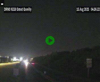 Webcam routière sur N338 à hauteur de Grand-Quevilly en périphérie de Rouen. Vue orientée vers Rouen