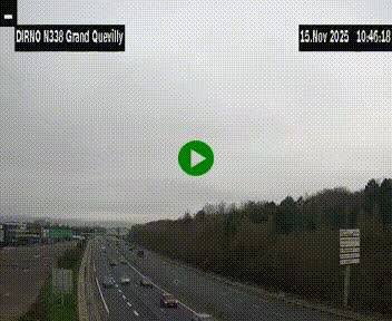 Webcam routière sur N338 à hauteur de Grand-Quevilly en périphérie de Rouen. Vue orientée vers Rouen
