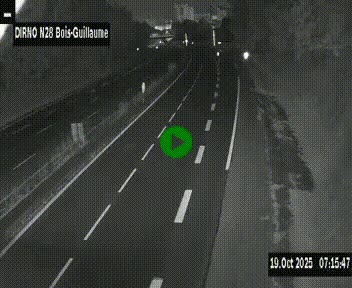 Webcam routière à hauteur de Bois-Guillaume en périphérie de Rouen. Vue orientée vers Rouen