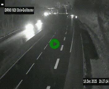 Webcam routière à hauteur de Bois-Guillaume en périphérie de Rouen. Vue orientée vers Rouen