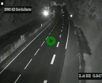 Webcam routière à hauteur de Bois-Guillaume en périphérie de Rouen. Vue orientée vers Rouen