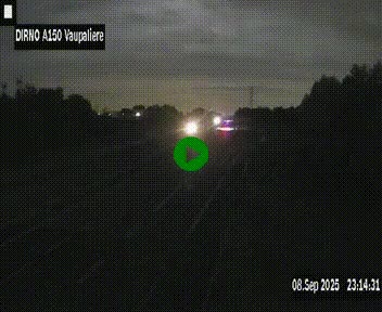 Webcam autoroute A150 à hauteur de La Vaupalière en périphérie de Rouen. Vue orientée vers Rouen