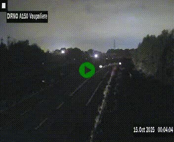 Webcam autoroute A150 à hauteur de La Vaupalière en périphérie de Rouen. Vue orientée vers Rouen