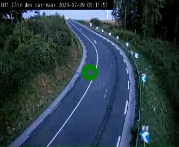 Webcam en haut de la Côte des Carreaux sur la N31 à Avesnes-en-Bray. Vue orientée vers Rouen