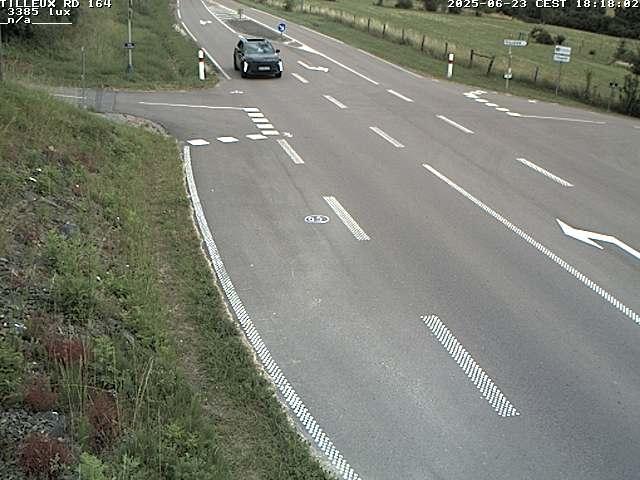 Webcam sur la RD164 à Tilleux. Vue orientée vers Neufchâteau