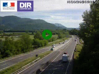 Caméra trafic à Meylan sur la Rocade-Sud de Grenoble en direction d'Aix-en-Provence