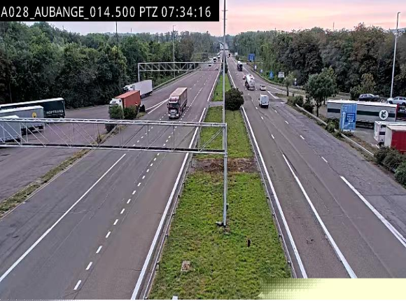 Webcam autoroute Belgique - Aubange - A28 direction Arlon - BK 14