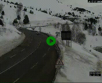 Webcam au carrefour de la croisade, à la jonction entre la N22 et la N320, avant le poste de douane franco-andorrane. Webcam à 1790 mètres d'altitude
