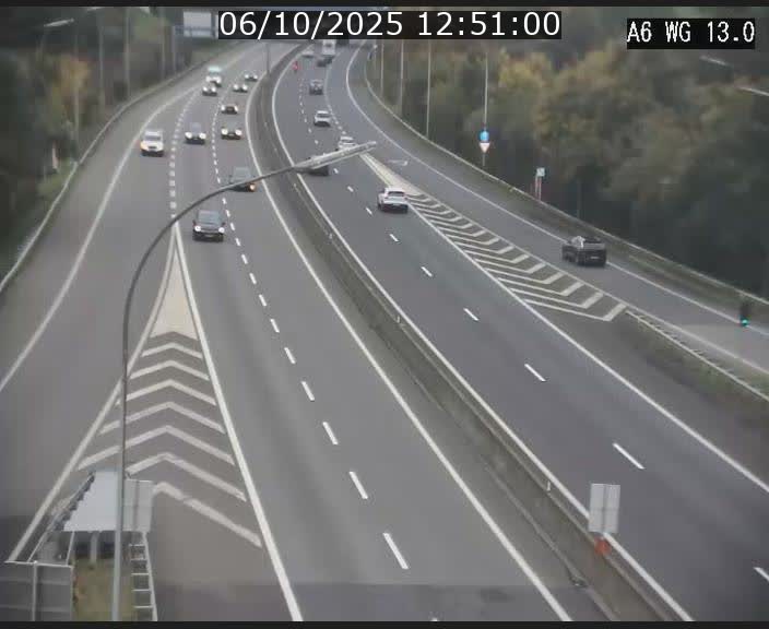 Traffic live webcam Luxembourg Mamer - A6 - BK 13 - direction Luxembourg/France/Allemagne