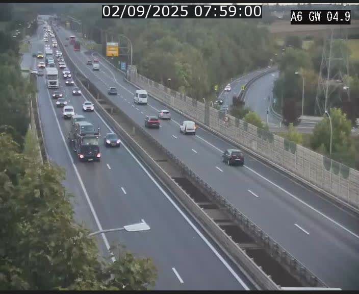 Traffic live webcam Luxembourg Croix de Cessange - A6 - BK 4.9 - direction Belgique