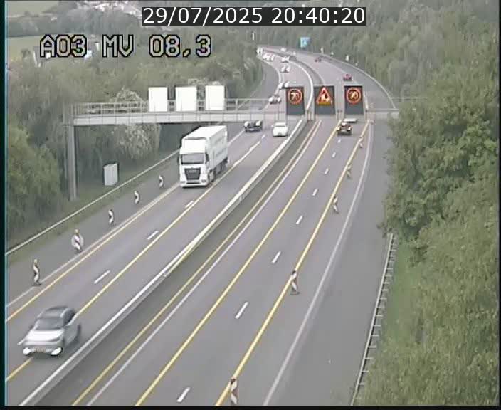 Webcam Autoroute après la Croix de Bettembourg en direction de Luxembourg sur l'A3