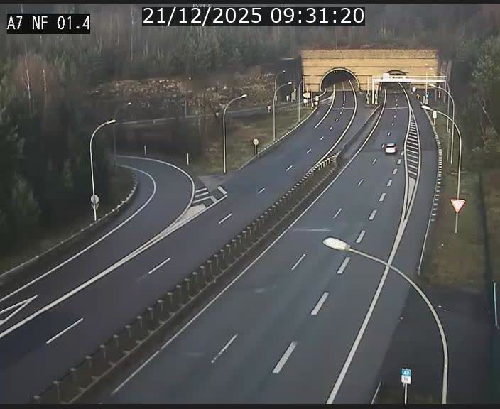 Caméra autoroute Luxembourg A7 - Echangeur Waldhaff - direction Tunnel Stafelter