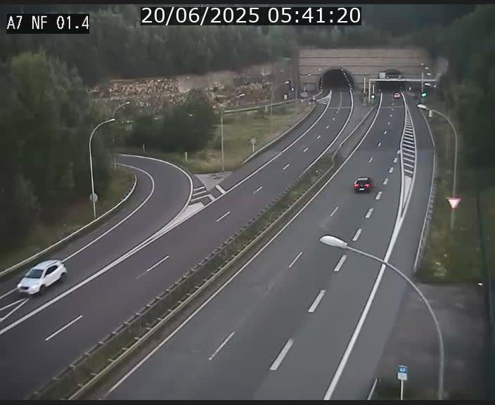 Caméra autoroute Luxembourg A7 - Echangeur Waldhaff - direction Tunnel Stafelter