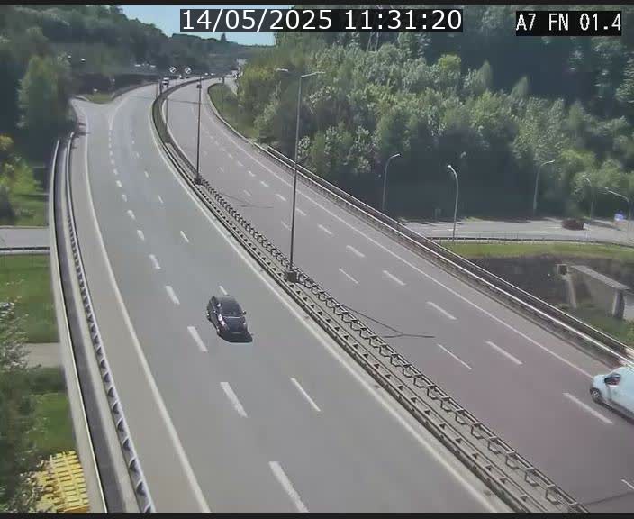 Caméra autoroute Luxembourg A7 - Tunnel Stafelter - direction Echangeur Grünewald