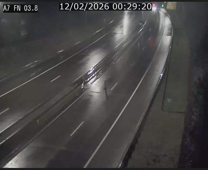 Caméra autoroute Luxembourg A7 - Passage à gibier Rëngelbour - direction Tunnel Stafelter