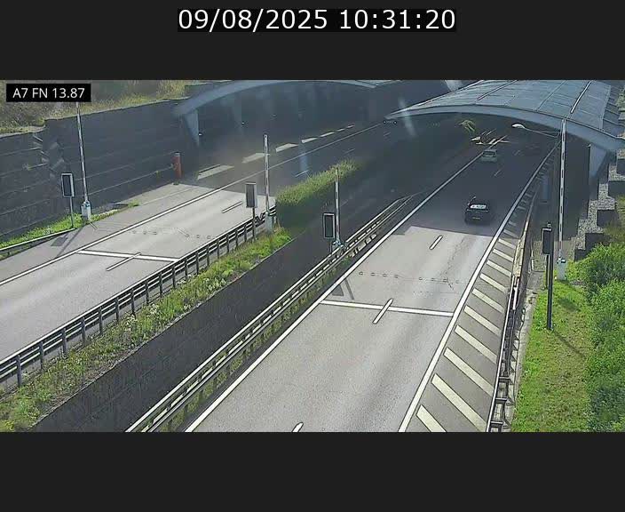 Caméra trafic Luxembourg - A7, Tunnel Gousselerbierg, entrée nord, direction Lorentzweiler