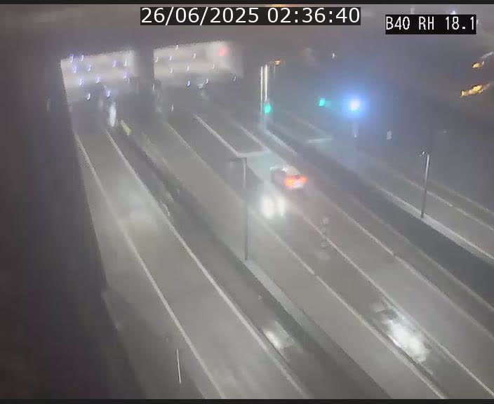 Webcam sur la route de contournement d'Esch-Belval avant le tunnel Central Gate au niveau de la porte de France et du radar fixe
