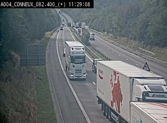 Webcam à hauteur de Conneux sur l'E411 en direction du sud de la Belgique
