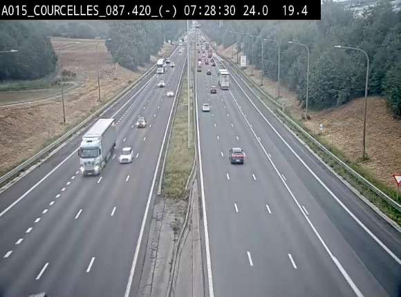Webcam autoroute Belgique - Viesville - E42 direction Mons - BK 84.35