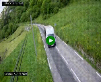 Webcam dans les Pyrénées Atlantique au niveau du col d'Urdos et du fort du Pourtalet sur la N134, en direction du Col et du tunnel du Somport, à 765 mètres d'altitude