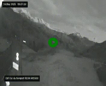 Webcam au col du Somport, côté français, sur la N134, dans les Pyrénées, en direction de l'Espagne, à 1632 mètres d'altitude