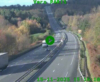 Caméra routière sur l'autoroute A20 à Bessines-sur-Gartempe. Vue orientée vers Paris