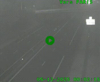 Caméra routière sur l'autoroute A20 au nord de Limoges, à la jonction avec la N520. Vue orientée vers Paris