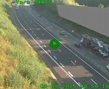 Caméra routière sur l'autoroute A20 à Saint-Pardoux-l'Ortigier, à la jonction avec l'A89. Vue orientée vers Paris